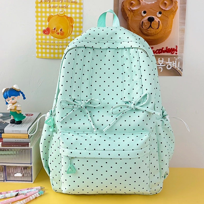 Casual Polka Dot Patterned School Backpack