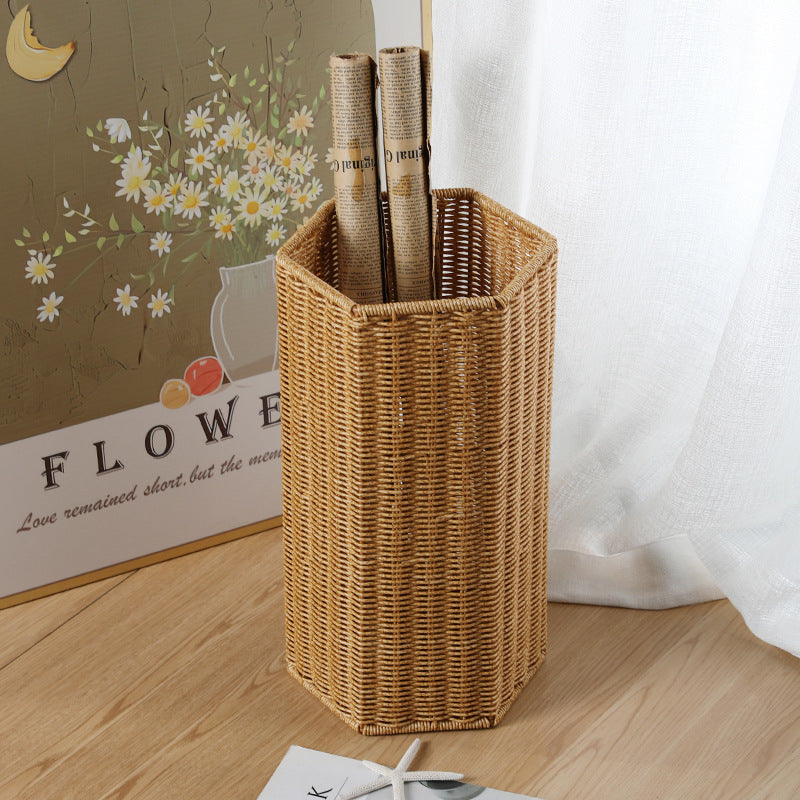 Hexagonal Decorative Wicker Storage Container Kalsten