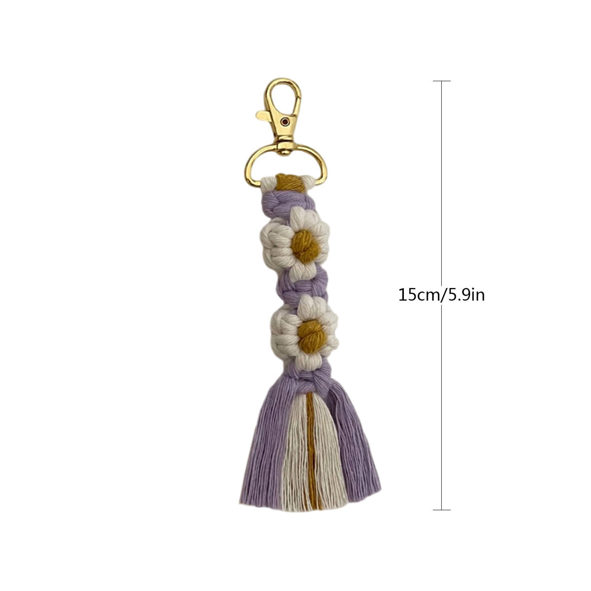 Macrame Keychain Strap with Floral Design Acalora