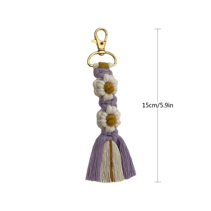 Macrame Keychain Strap with Floral Design Acalora