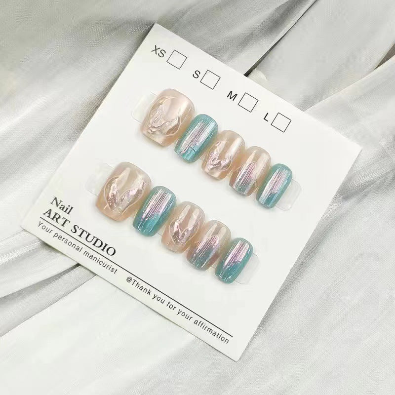 Artificial nail tips with shimmering design Kalsten