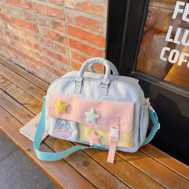 Fashionable Tote Bag With Colorful Applications Kalsten