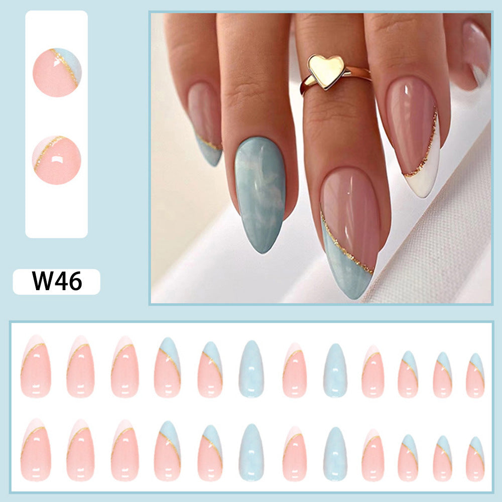Artificial Nail Set with Glamorous Marbled Design Acalora