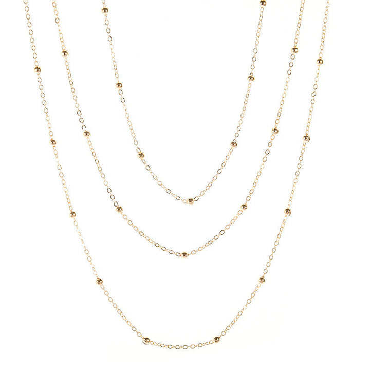 Elegant Layered Beaded Chain Necklace Kalsten