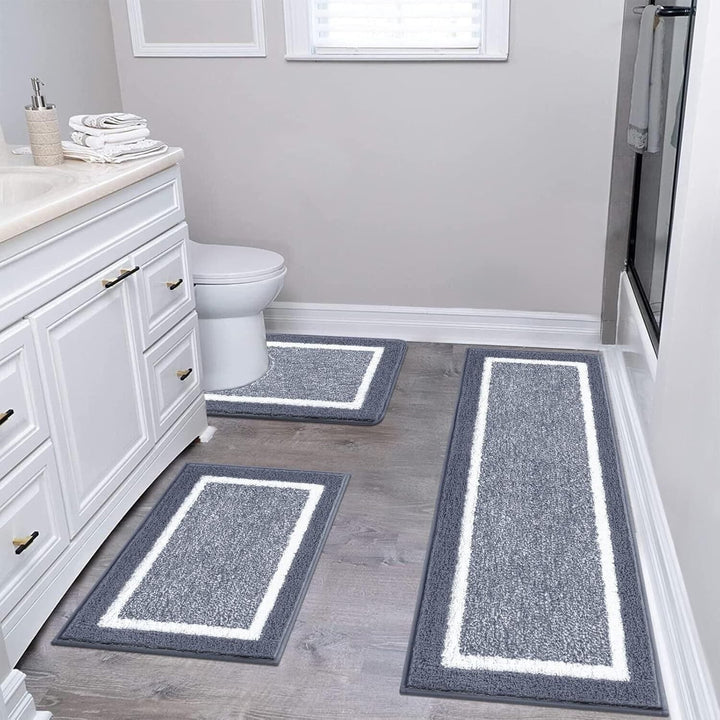 Plush Bathroom Area Mat Set Kalsten