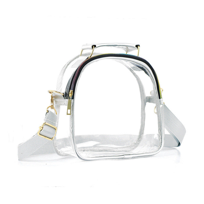 Transparent shoulder bag with double zipper Kalsten