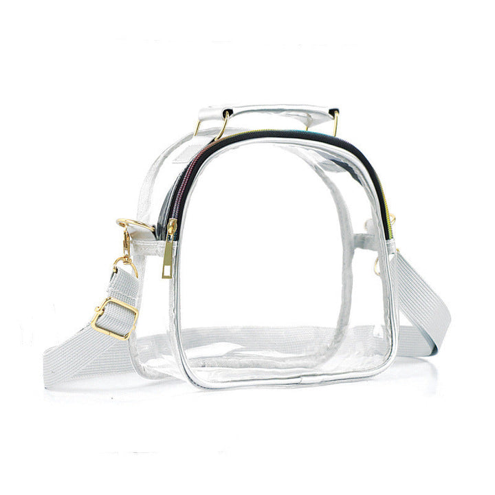 Transparent shoulder bag with double zipper Kalsten