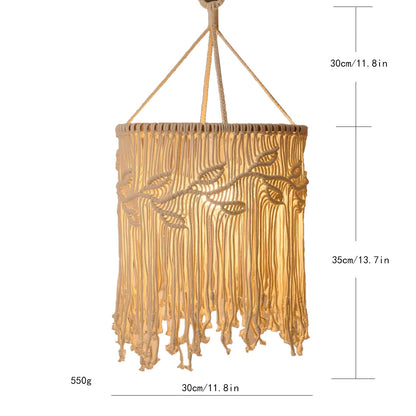 Macrame plant hanger with decorative fringes