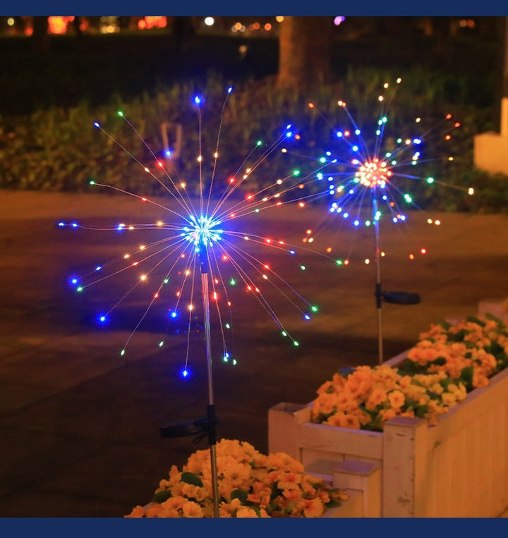 Solar Firework Garden Stake LED Starburst Light With Telescoping Stainless Stake Kalsten