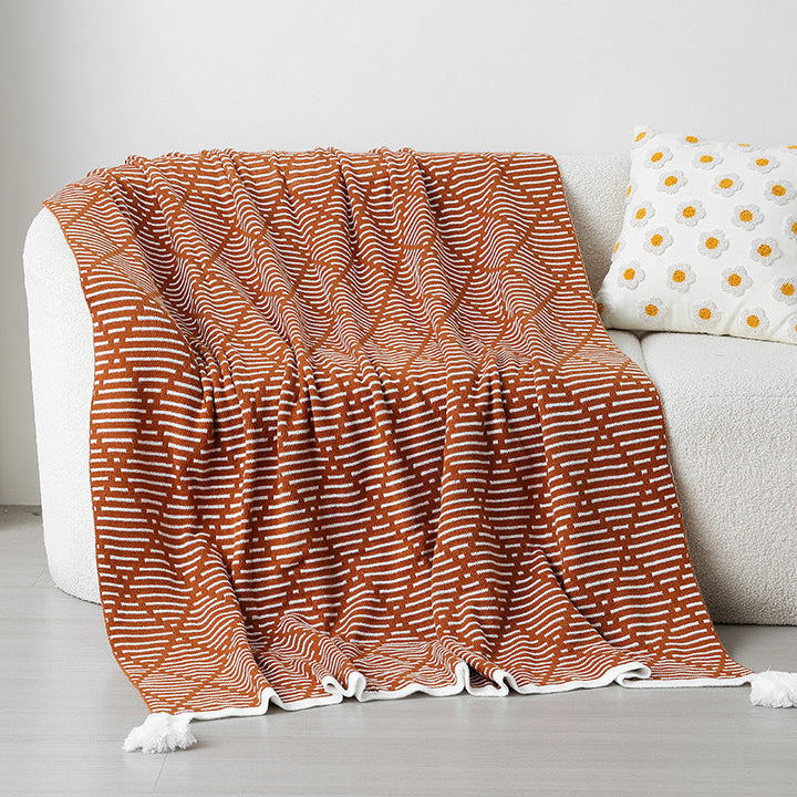 Women's knitted blanket with geometric pattern Kalsten