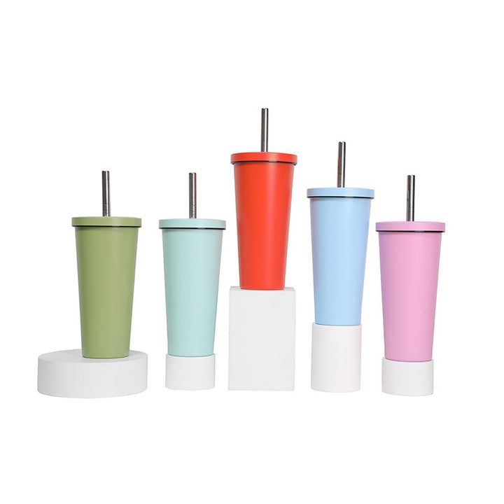 Women's High-Quality Insulated Drinking Bottle with Stainless Steel Straw Kalsten