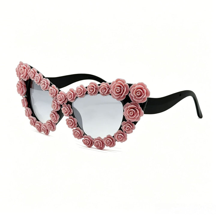 Women's Heart-Shaped Sunglasses with Floral Application Kalsten