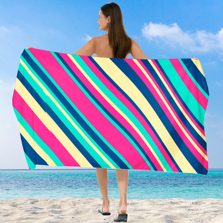 Beach towel with vibrant gradient color and stylish striped design Kalsten