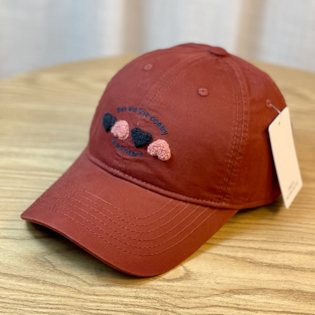 Women's Embroidered Heart Motif Baseball Cap Kalsten