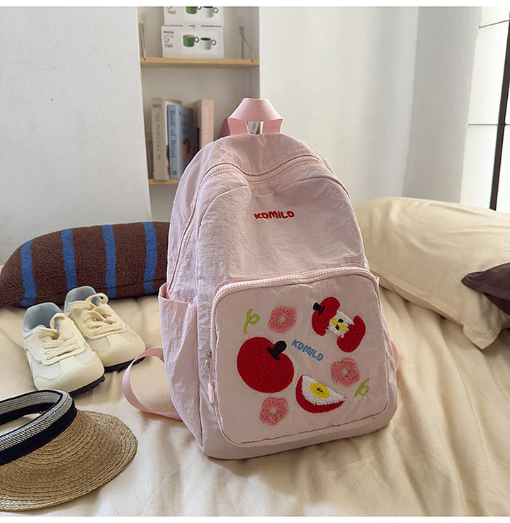 Cute Embroidered Casual School Backpack