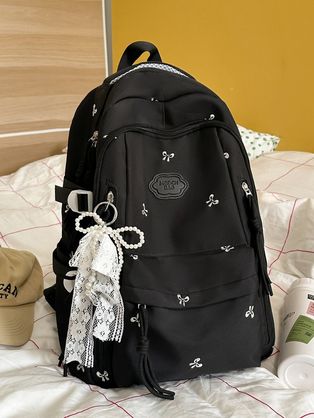 Detailed Embroidered School Backpack