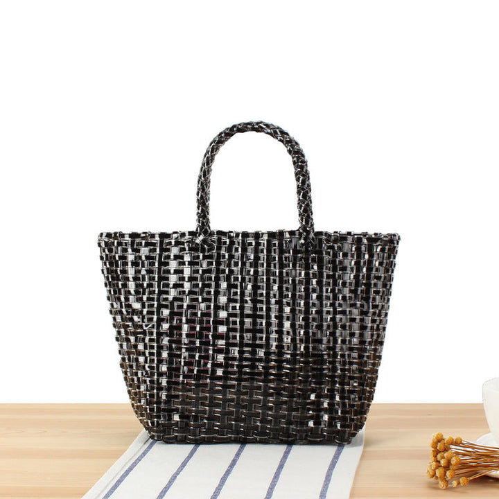 Handbag Made of Woven Natural Material with Elegant Accents Kalsten