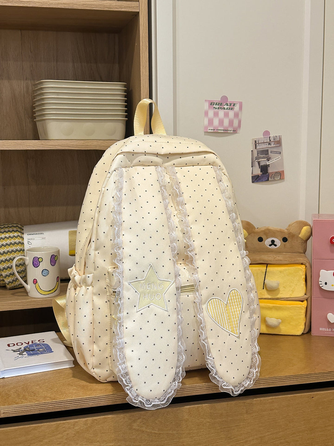 Decorative Lace-Trimmed School Backpack