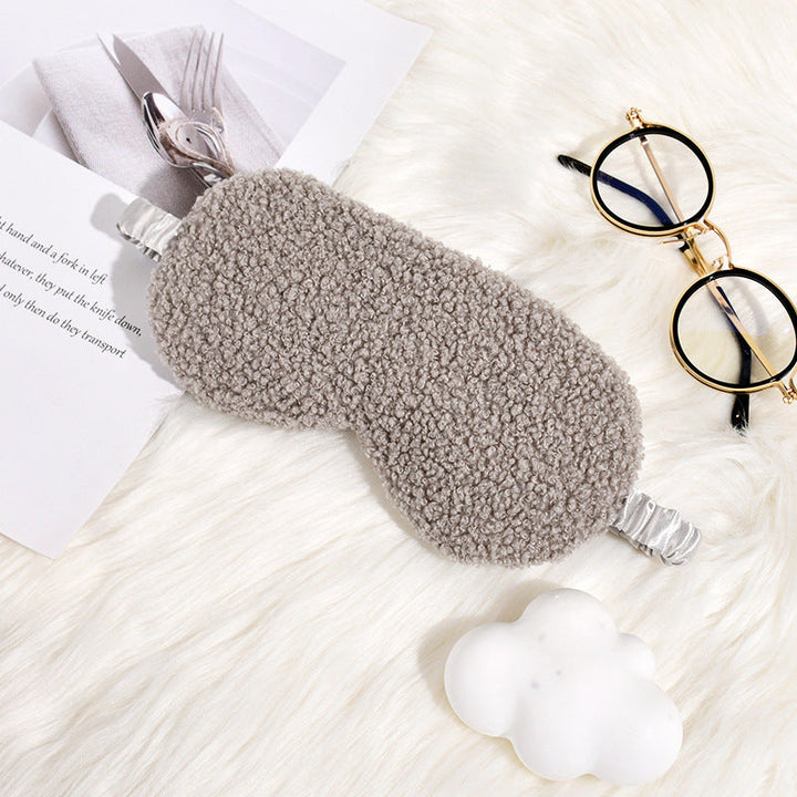 Women's cuddly thermo sleep mask made of teddy fleece with adjustable satin band Kalsten