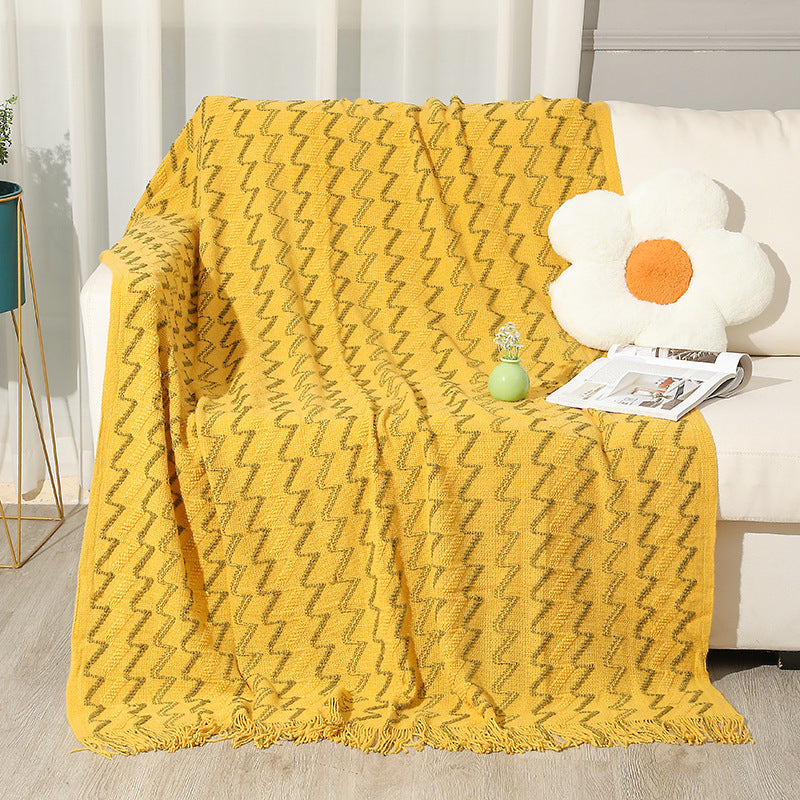 Women's Decorative Zigzag Knit Blanket Kalsten