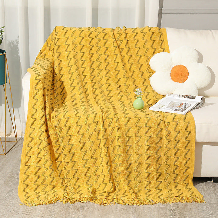 Women's Decorative Zigzag Knit Blanket Kalsten