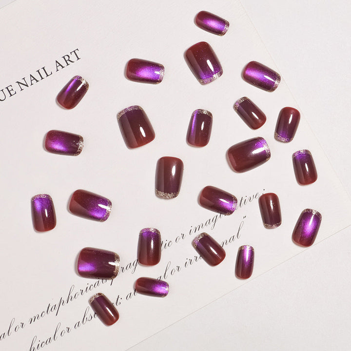 Artistic Press-On Nail Set with Glossy Ombre Finish Kalsten