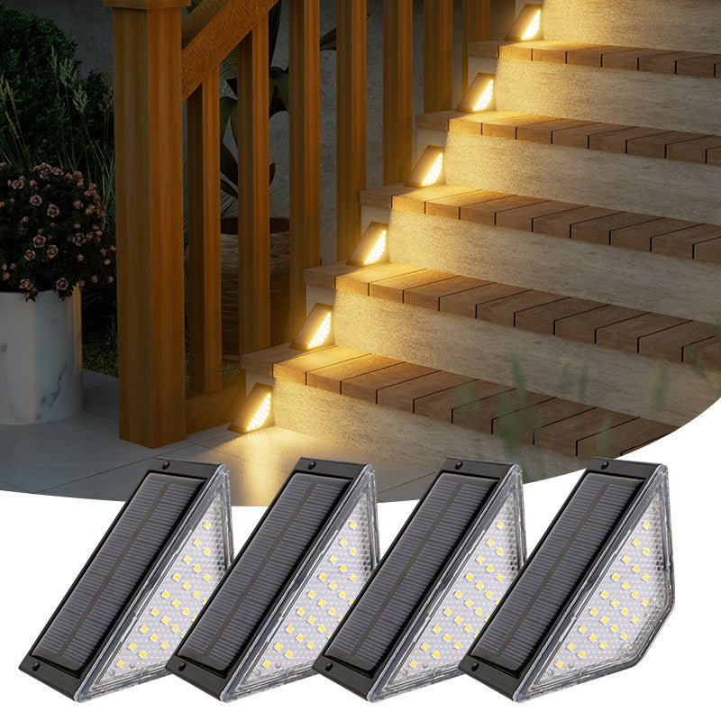 Triangular Solar LED Corner Step Light With High-Efficiency Photovoltaic Panel And Waterproof Housing Kalsten