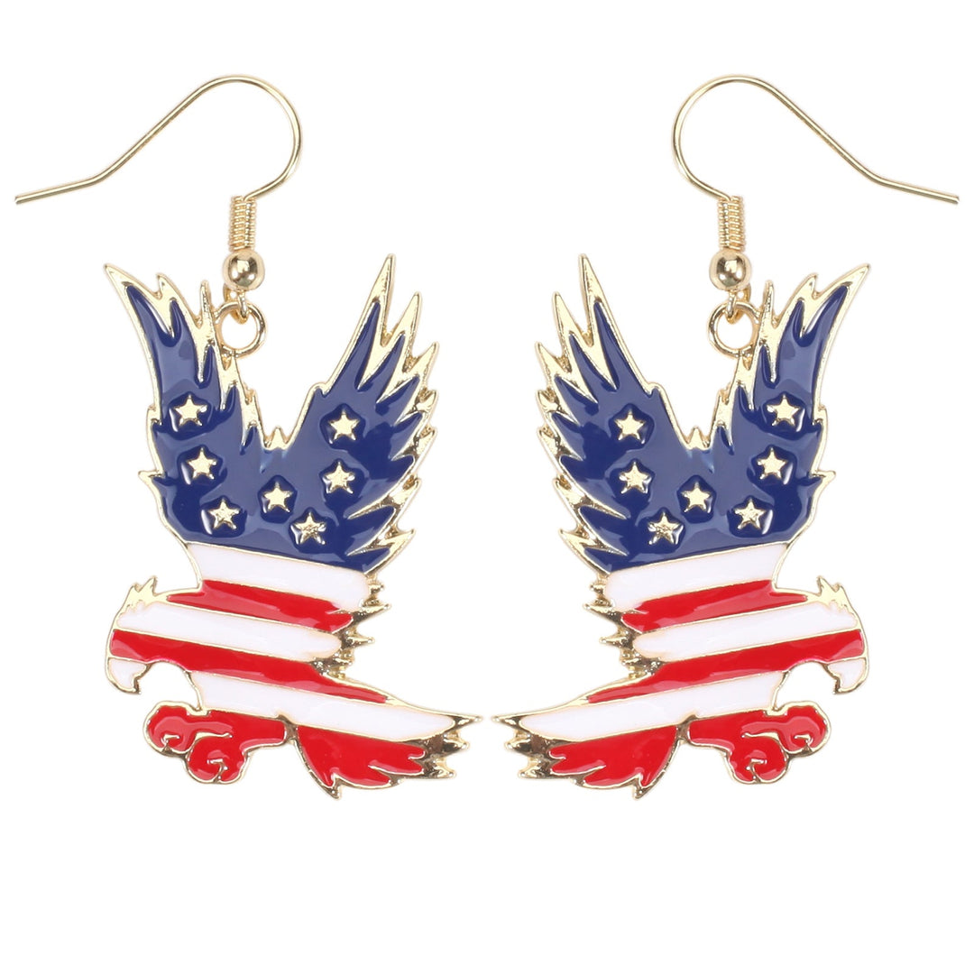 Women's filigree earrings in flag design with crystal stripes and enamel trim Kalsten