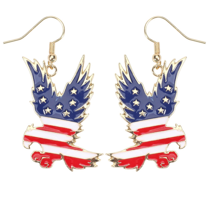 Women's filigree earrings in flag design with crystal stripes and enamel trim Kalsten