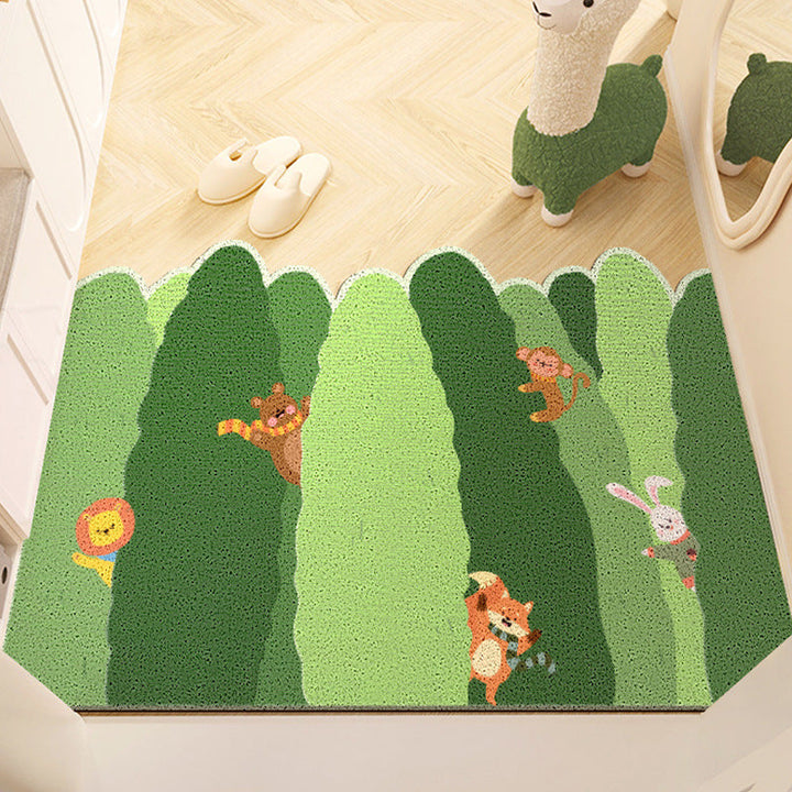 Playful Forest-Themed Welcome Mat