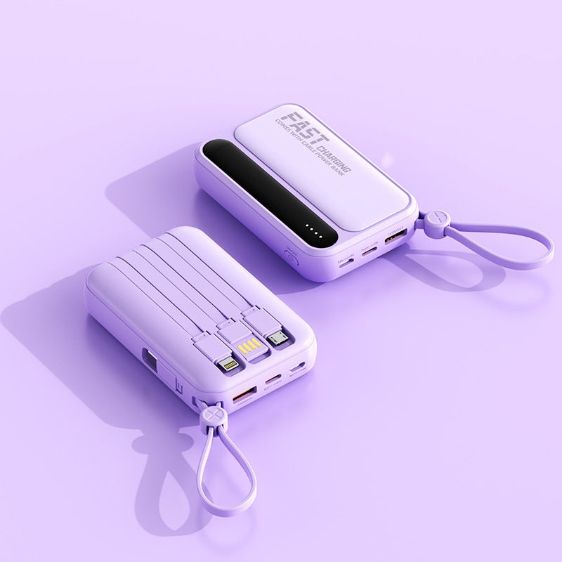 Portable power bank with integrated fast charging ports and multifunctional cable Kalsten