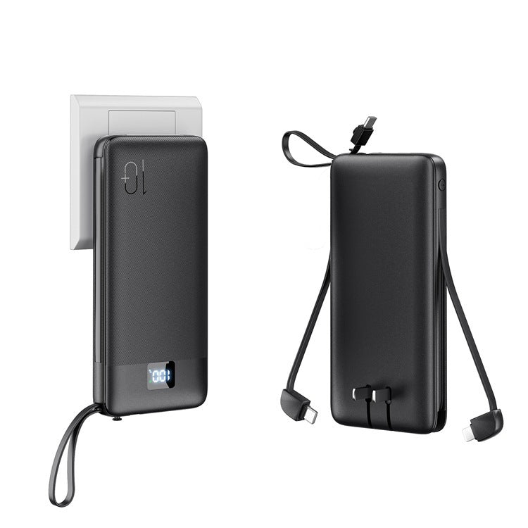 Slim High-capacity portable power bank with integrated charging cables and digital LED display Kalsten