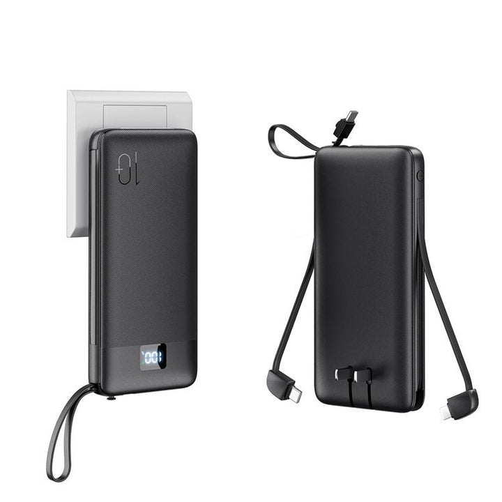 Slim High-capacity portable power bank with integrated charging cables and digital LED display Kalsten