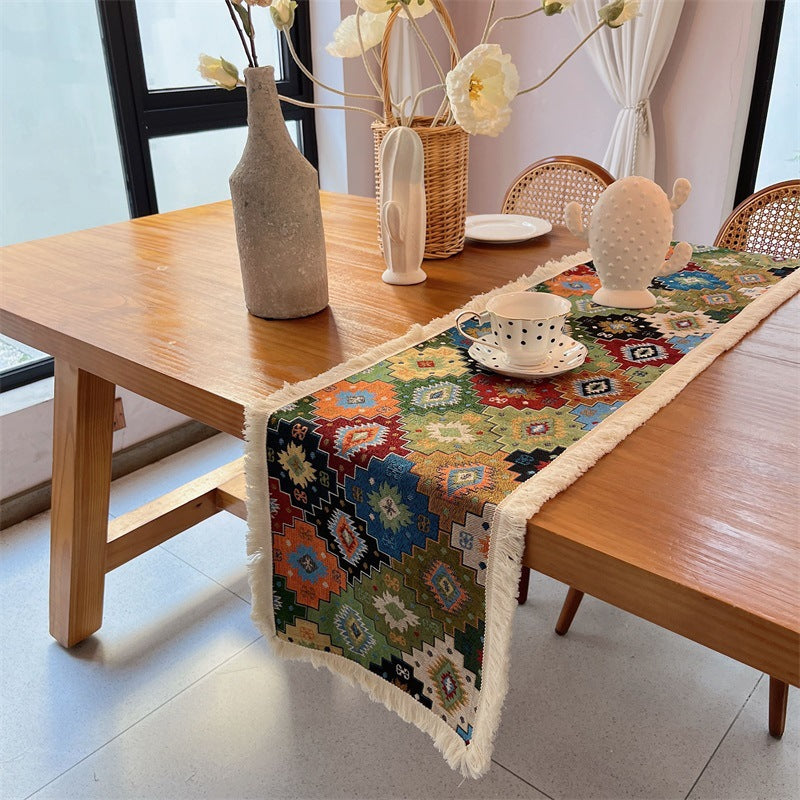 Colorful Geometric Pattern Table Runner
