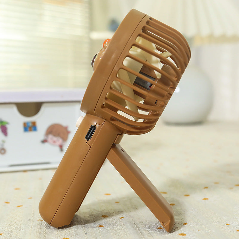 Unisex portable hand fan with bear motif and charging station Kalsten