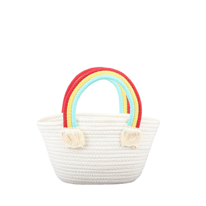 Stylish beach bag with colorful rainbow accent Kalsten