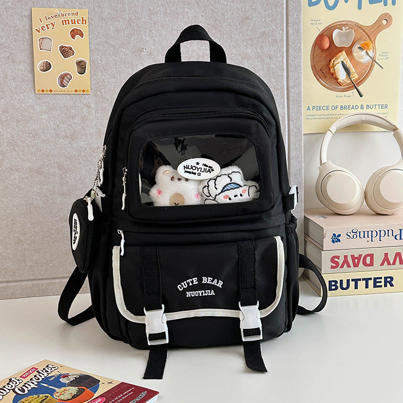 Cute Character-Themed Clear School Backpack