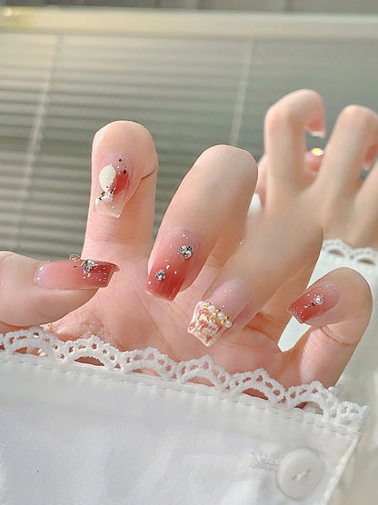 Premium Glitter Ombre Press-On Nail Set Acalora