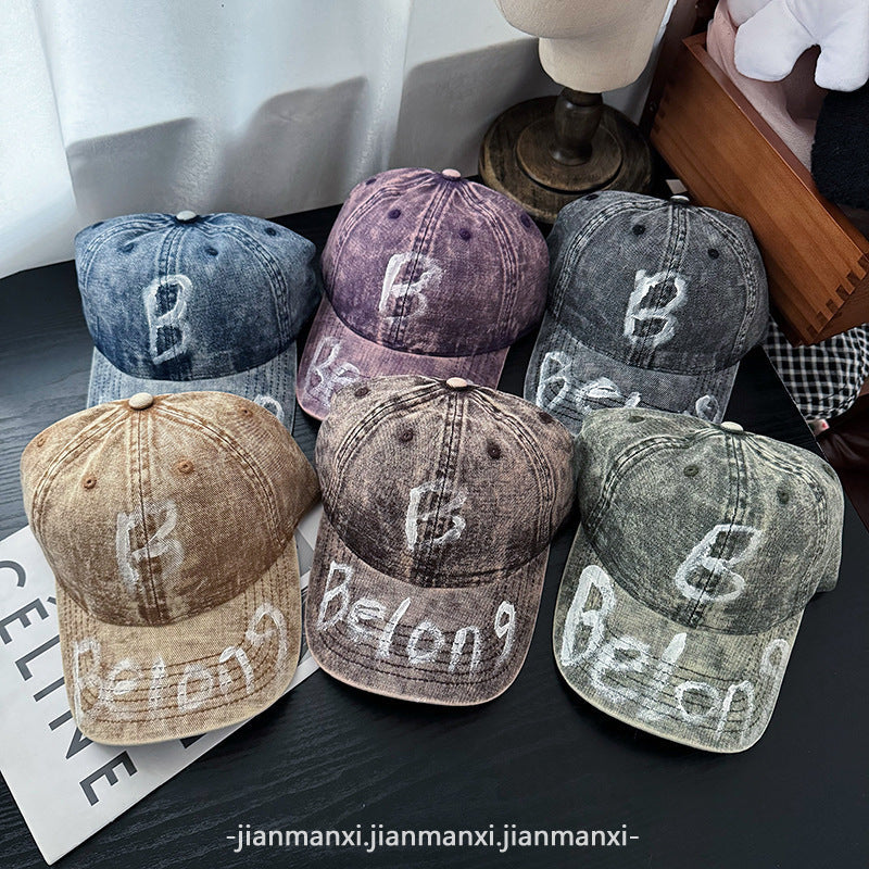 Women's Distressed Denim Adjustable Baseball Cap Kalsten