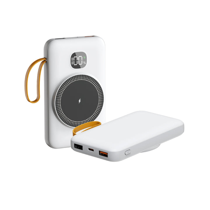 Portable power bank with integrated inductive fast charging function and LED charging status indicator Kalsten