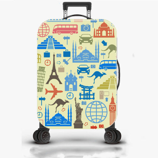 Unisex nan robust Hartschalen Trolley with nostalgic railway collage print, fully rotating smooth-running wheels and retractable telescopic handle Kalsten
