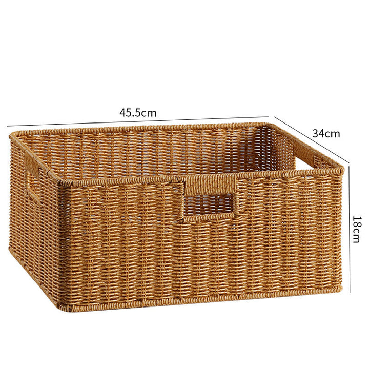 Handwoven Storage Basket with Cutout Handles Kalsten