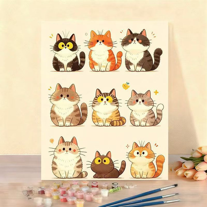 Cat-Themed Paint by Numbers Canvas Art Kit Kalsten