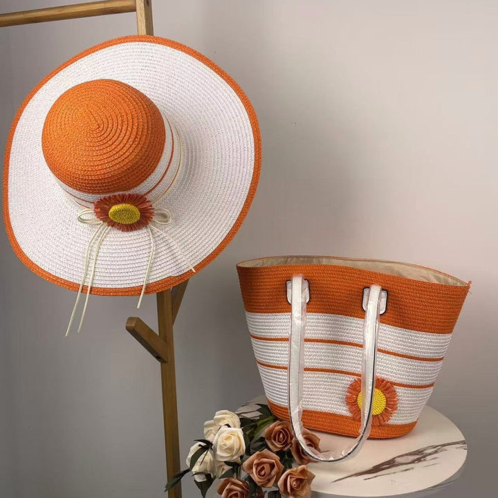 Elegant Beach Bag with Matching Sun Hat Kalsten