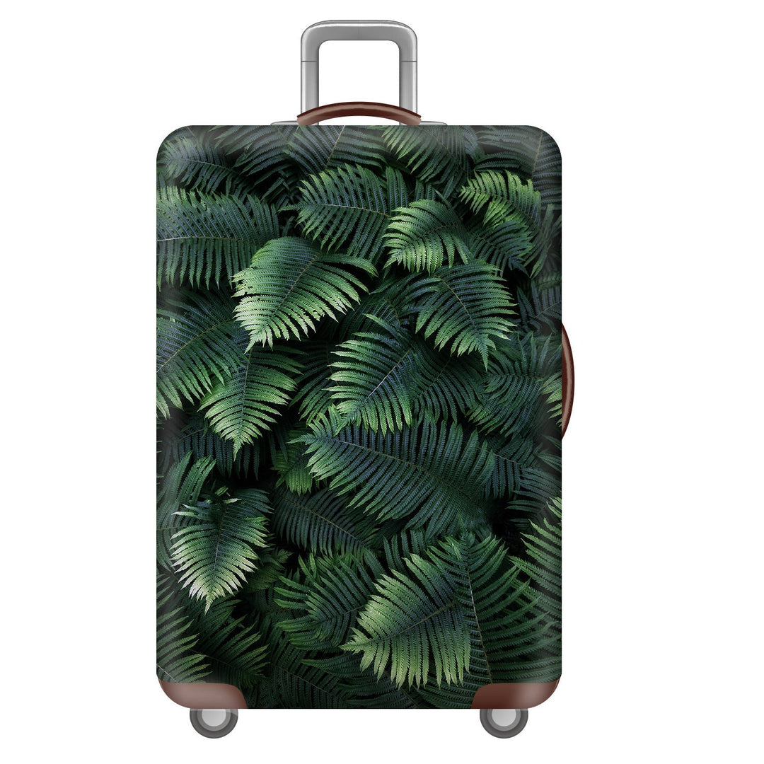 Unisex non-elastic suitcase cover with tropical leaf pattern, stretch protective cover for hard shell and soft case Kalsten