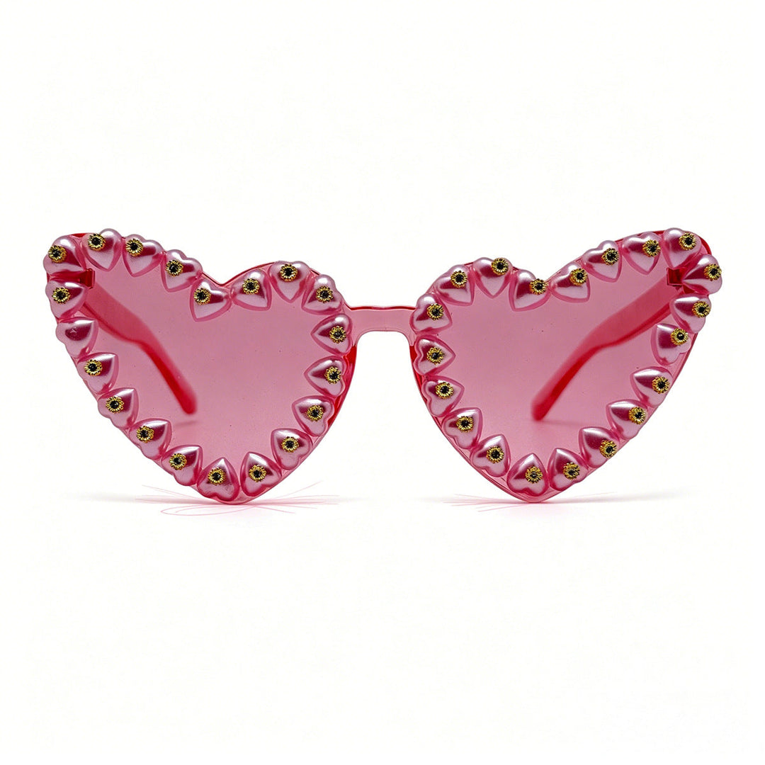Women Heart-Shaped Sunglasses with Extravagant Jewelry Details Kalsten