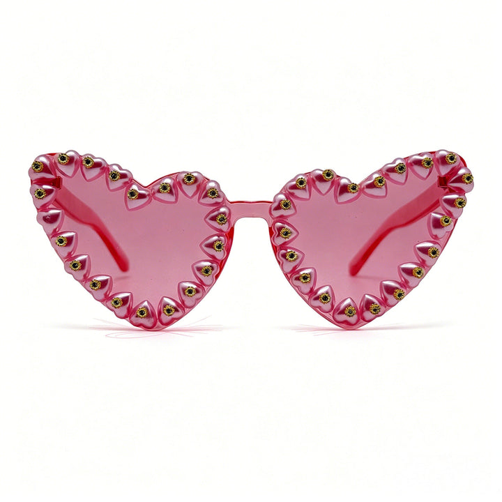 Women Heart-Shaped Sunglasses with Extravagant Jewelry Details Kalsten