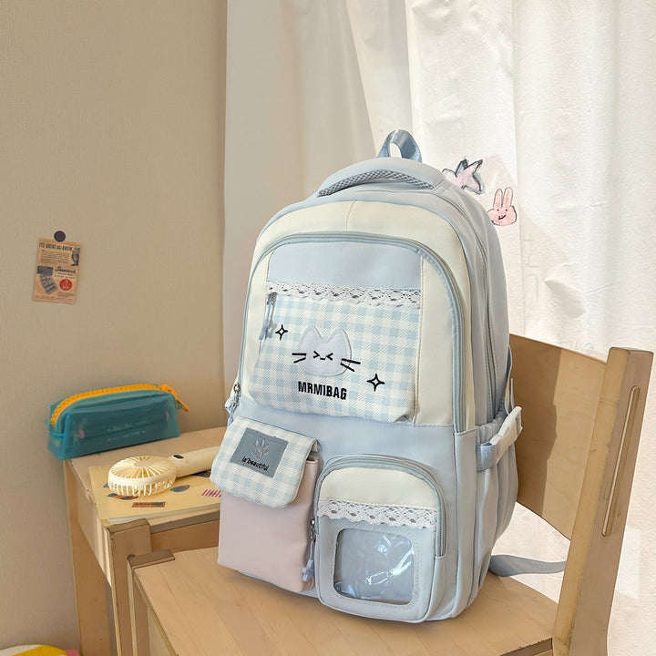 Cute Character Design Multi-Pocket School Backpack