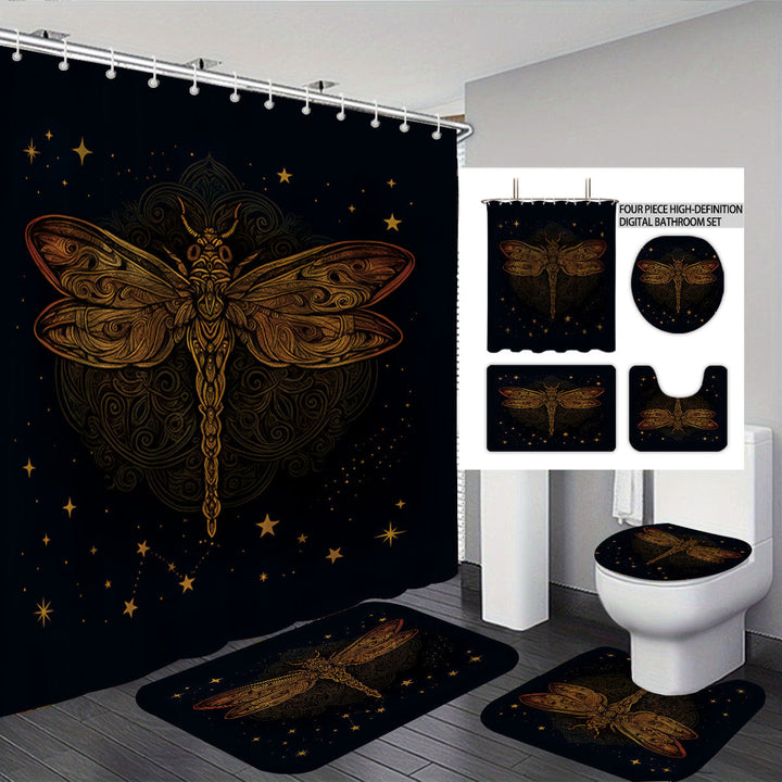 Digital Dragonfly-Themed Bathroom Set Kalsten