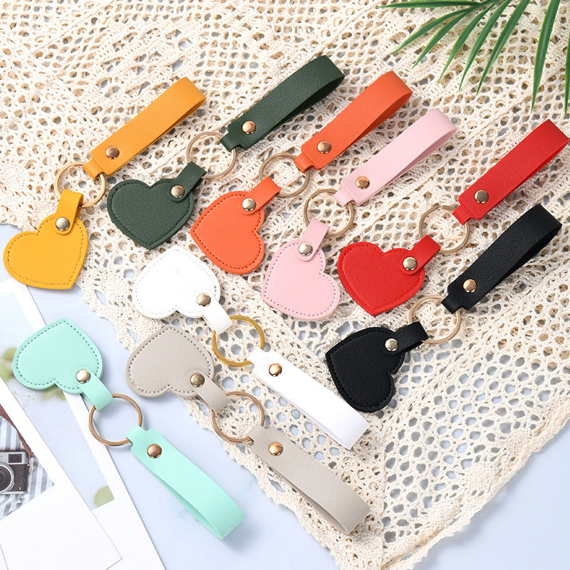 Women Keychain Kalsten  Heart Shape Made of High-Quality Artificial Leather